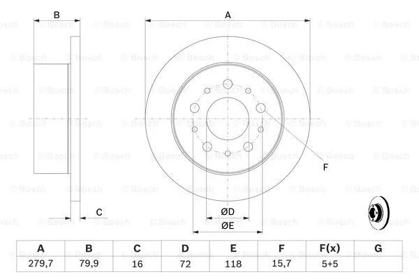 FREN DISKI ARKA - BOSCH - 51740245
